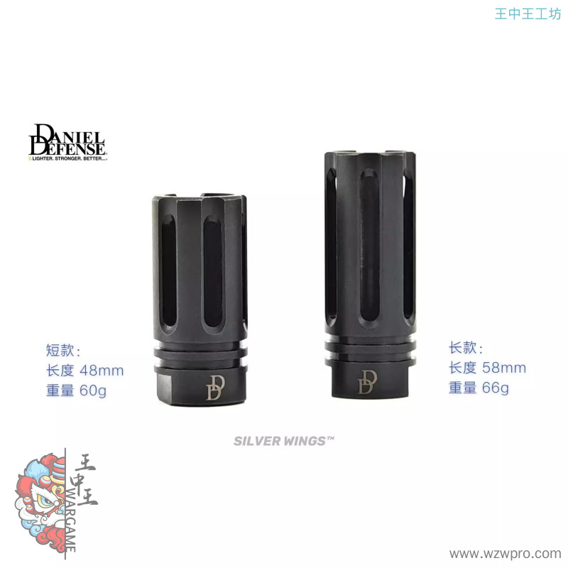〔DD钢制火冒〕RIS3 MK18 MFR 14逆牙改装装饰金属火帽 银翼军模